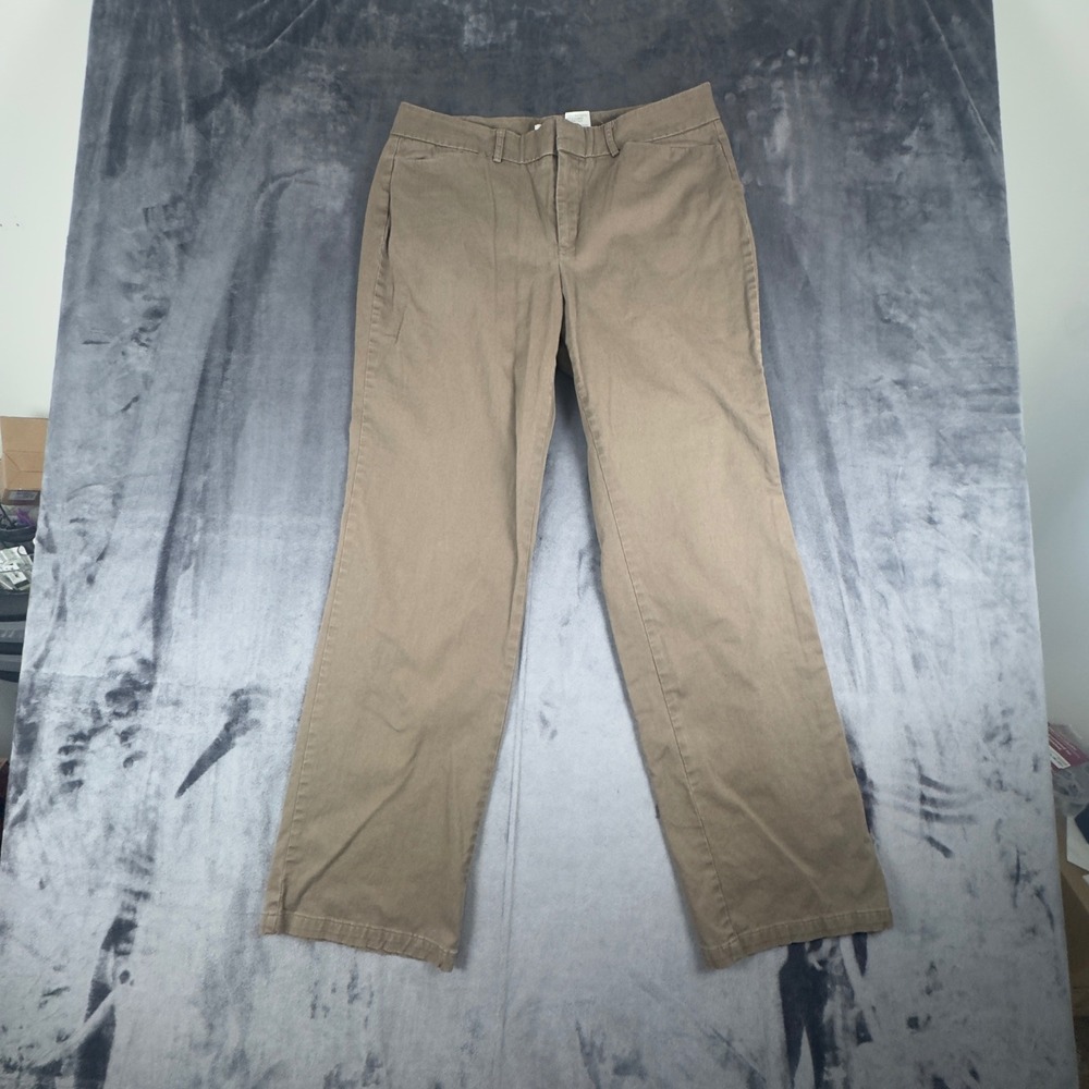 Dockers Metro Pant Women 12 MED Khaki Brown Ideal Fit Straight Leg Chinos 4879